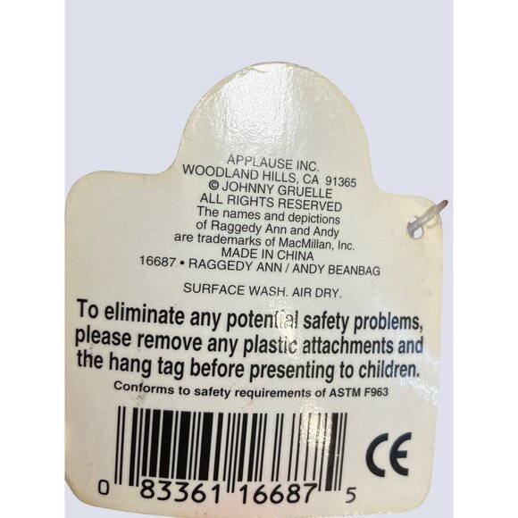 Applause Raggedy Ann Doll 7" Collectible Plush Toy - Picture 7 of 11